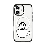 CASETiFY インパクト MagSafe対応 iPhone 16 ケース [スリム / 2.5mの落下試験をクリア (MIL規格4倍相当) / ワイヤレス充電およびMagsafe対応] - Cup Boy - クリア ブラック