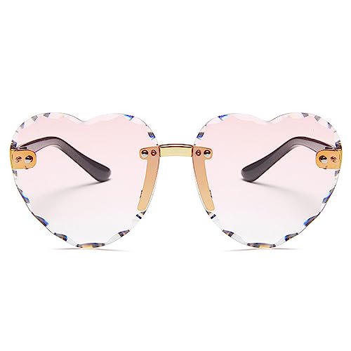 Kids Heart Sunglasses for Girls Boys Heart Shaped Sun Glasses Frameless Clear Heart Glasses Cute Eyewear2