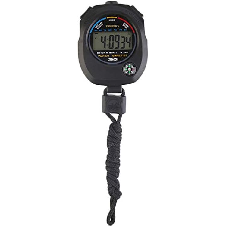 6 Pack Multi-Function Electronic Digital Sport Stopwatch Timer, Large Display with Date Time and Alarm Function,Suitable for Sports Coaches Fitness Coaches and Referees