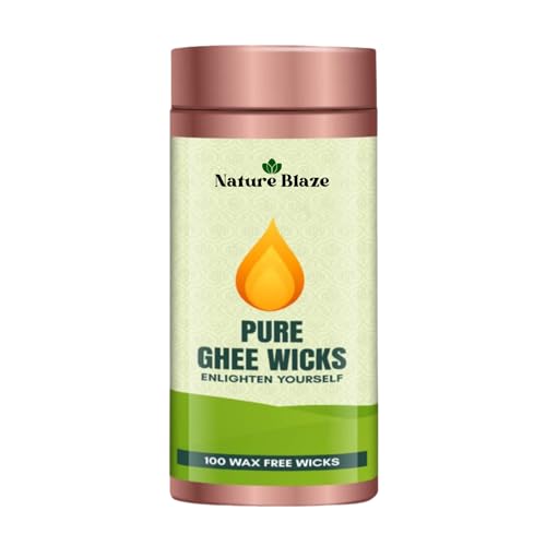 Nature Blaze Pure Ghee Wicks Diya Batti | ���b�N�X�t���[ �M�[�E�B�b�N �v�[�W��/�t�F�X�e�B�o��/�s���� 100�s�[�X (���{�b�N�X����M�[�E�B�b�N)