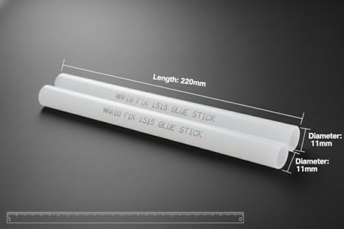 Image of Mario Transparent Hot Melt Glue Sticks 220mm x 11mm, Pack of 20 | Crystal Clear DIY Art & Craft Adhesive | Multipurpose Glue Gun Sticks for Home, Office & Repair