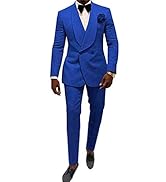 Botong Mens Shawl Lapel Suit Patterned Double Breasted Wedding Tuxedos Prom Suits Jacket Pants Gr...