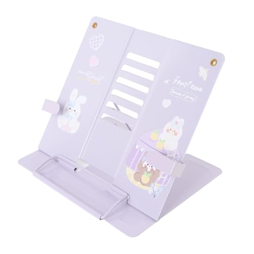 Fabater Deskboekhouder Metal Stand Triangular Struktur für Sichere Immobilienbücher Mobiltelefone, Bürocafé -Verwendung (Nettes Kaninchenmuster)