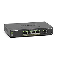 NETGEAR GS305EPP PoE Switch 4 Port Gigabit Ethernet LAN Switch PoE+ 120W Plus (5 Ports Plug-and-Play, Managed Netzwerk Switch PoE, IGMP Snooping, QoS, VLAN, Lüfterloses Metallgehäuse), Schwarz – Ansicht 1