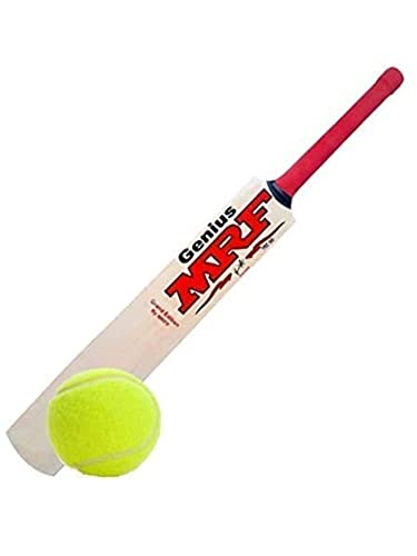 MRF Genius Virat Kohli bat|Full-Size| for 11-14 Years Boys/Girls|Tennis Bat with Tennis Ball | Under 500 Poplar Willow Cricket Bat (950-1100 g)