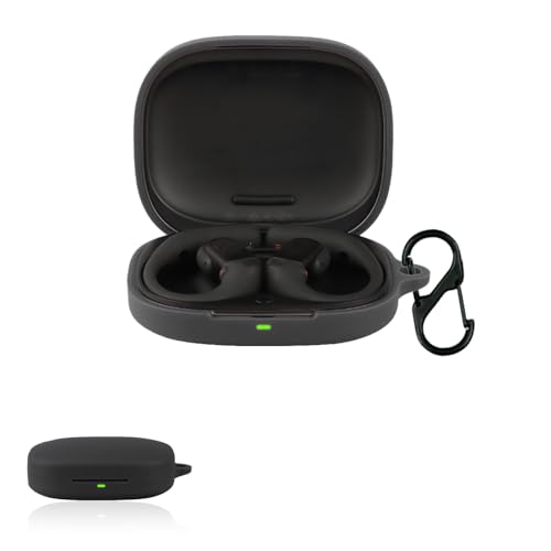 For Shokz Openfit Pro �P�[�X �V���R�� ��p ���[�J�o�[ �S�ʕی� �[�d�֗� �J���r�i �����h�~ ����~�� AUDASO �y�� �L�Y�h�~ �X���� ���^ ���s �ϏՌ� �h�o Shokz Openfit Pro �p�ی�P�[�X-�u���b�N