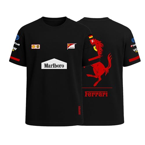 Image of Ferai-Scude Motorsport T-Shirt 100% Cotton Car Printed Tshirt for Car Enthusiast for Men & Women Black Tshirt