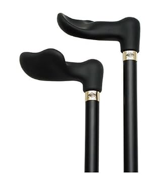 Soft Touch Palm Grip Cane Black With Satin Black Handle -Affordable Gift! Item #DHAR-9787200