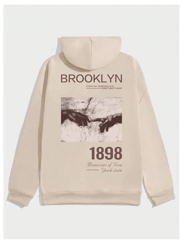 SOLY HUX Men's Letter Graphic Print Hoodies Drawstring Drop Shoulder Long Sleeve Sweatshirt Pullover Tops3