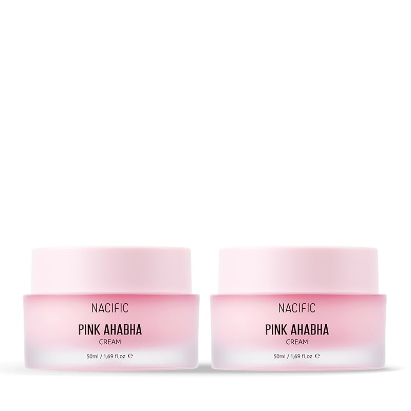 NACIFICPink Aha Bha Cream Double Set (50ml 1.69fl.oz*2) AHA, BHA, Watermelon extract, Glow, Moisturizing, Hyaluronic Acid