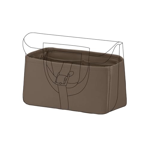 DGAZ Silk Purse Organizer Insert Fits Halzan mini20/25/31,Silky Smooth Bag Organizer，Luxury Handbag & Tote Shaper(Etoupe grey，Halzan31)