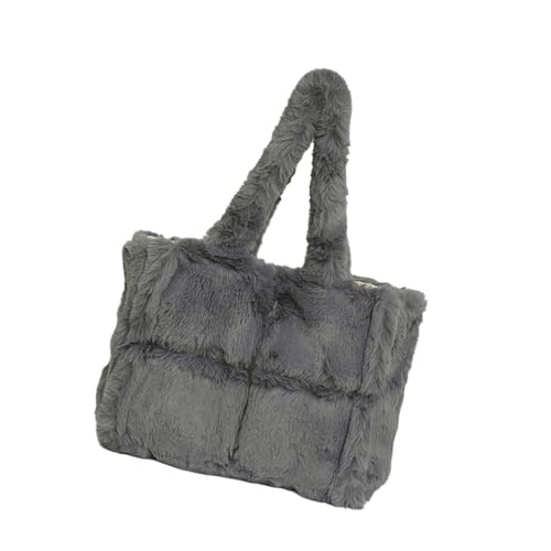 Sac à main en fourrure hiver femme grand sac à bandoulière matelassé logeable