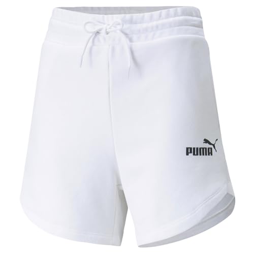 Image of Puma Women's ESS High Waist Shorts | Comfortable Cotton-Blend High Waist Knitted Shorts for Women | Ribbed Waistband | Ideal for Gym, Travel & Everyday Wear
