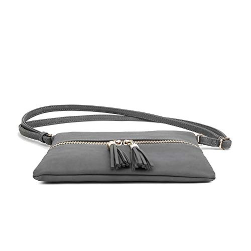 Image of SG SUGU Lightweight Medium Crossbody Bag Shoulder Bag with Tassel and Zipper Pocket