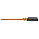 Klein Tools 605-7-INS Insulated 1/4-Inch Cabinet Tip Screwdriver, 7-Inch