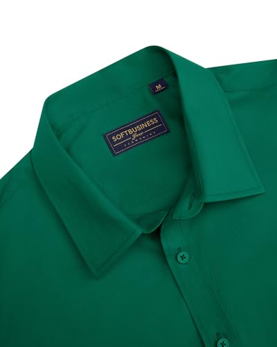 Image of J.VER Men's Short Sleeve Dress Shirts Stretch Stain Shield Casual Button Down Shirts Solid Formal Shirt