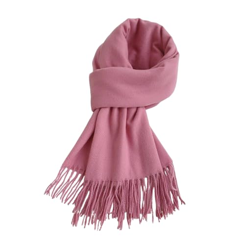 Classic Winter Wool Scarf with Fringe Tassels, Red, Warm Knit Stole, Casual Style,Women Winter Stole,Muffler,Shawl 70X180 cm long-image-2