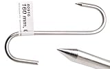 nicht rostend Kraftmann 80916  Fleischerhaken  INOX  160 mm  Metzgerhaken  Edelstahlhaken  S-Haken  Räucherhaken  Lebensmittelhaken