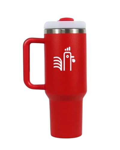 KIKIRIKIT - termo Acero Inoxidable 1,18L- Mantiene el agua fría 4 horas y el café caliente 1 h - con pajita reutilizable - libre de BPA - apto Para Lavavajillas (Rojo)