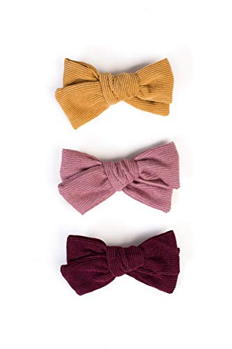 Baby Bow Clips 3 Pack (Burgundy/Mauve/Mustard, OS)