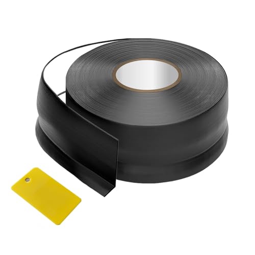Jyvex Plinthe souple autocollante - 50 x 20 mm (7 m) - Bande de finition de cuisine - Noir - Plinthe autocollante - Pour cuisine et salle de bain - Profilé d'angle en plastique PVC - Bande de flexion