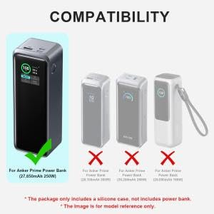 Image of ZORBES Compatible with Anker Prime 27650mAh Power Bank, Silicone Protective Cover Anti-Scratch Water-Resistant Silicone Guard Shield Case Designed for Reliable Daily Use and Enhanced Grip