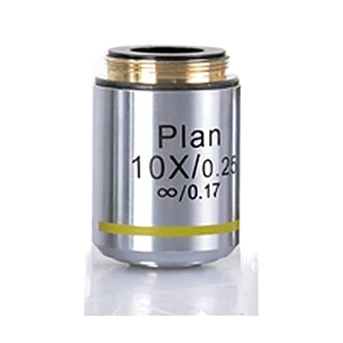 顕微鏡キット シルバーの生物学的顕微鏡4倍10倍20×40倍100倍無限計画の目的のレンズ rms.糸 顕微鏡レンズアダプター(10X)