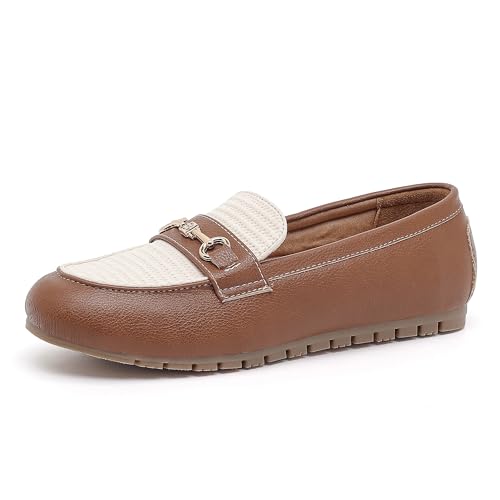 Image of BGSTGUDS Women's Wide Loafers Shoes Cute Dressy Shoes Ladies Comfort Slip Ons Work Shoes