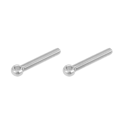 Image of METALLIXITY Shoulder Swing Lifting Bolt (M8x50mm) 2Pcs, 304 Stainless Steel Eye Bolts - for Home Renovation, Pipeline Gate Valves Fasteners, Silver