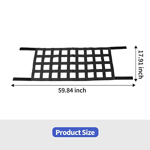 Cargo Net For Jeep Wrangler, Mesh Cargo Netting Top Hammock Roof Net Compatible With Jeep Wrangler Yj Tj Jk Jku Jl Jlu Gladiator Jt 1987-2023 (Black) #TOP3