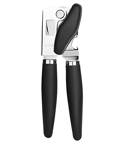 Can Opener Manual, Handheld Powdered Milk Cans opener, Stainless Steel Safe Food Opener for Tin, Bottle, Jar, Beer, Heavy Duty with Easy Handle Turn Knob, Ideal for Seniors with Arthritis