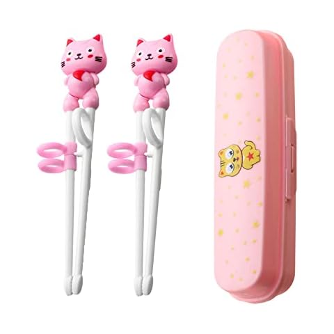 Kinder Essstäbchen, 4 Stück/2 Paar Trainings Essstäbchen Tiere Lernen Stäbchen Cover