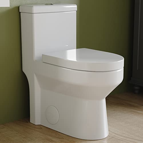 DeerValley DV-1F52812-1 Small Compact One Piece Toilet, Dual Flush Toilet For Bathroom, 12" Rough-In Toilet & Soft Closing Toilet Seat, Liberty 1.28 Gallons Per Minute GPF Toilets(White) DeerValley DV-1F52812-1 Small Compact One Piece Toilet, Dual Flush Toilet For Bathroom, 12" Rough-In Toilet & Soft Closing Toilet Seat, Liberty 1.28 Gallons Per Minute GPF Toilets(White)