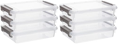 Image of Citylife 3 PCS Plastic Storage Bins with Latching Lids Portable Project Case Clear File Box Stackable Storage Containers for Organizing B5 Paper, Photo, Document, Scrapbook (Pack of 2)