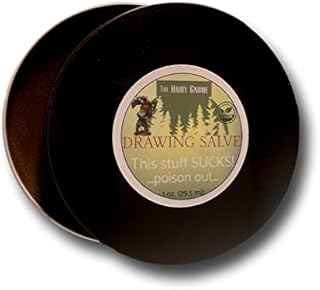 The Hairy Gnome Drawing Salve Ointment, This Stuff Sucks! Poison Out. Handmade with Organic Ingredients. Old Timey Plantain and Pine Sap Recipe for Infections, Poison Ivy, and Boils. (Large 4oz.)