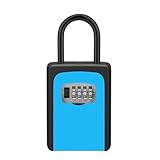 XUWEWI Caja De Seguridad para Llaves Caja de Seguridad Inteligente for Exteriores con candado contraseña y código for Montar en la Pared(Blue)