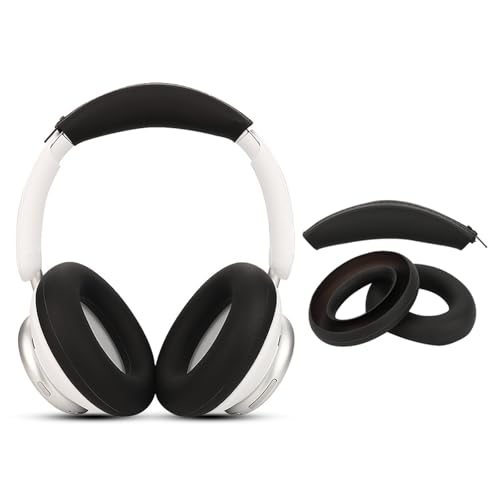 Protector de silicona para sudor con funda para diadema compatible con auriculares Anker Space Q45, accesorios suaves para almohadillas, protector resistente al sudor y fácil de limpiar (Negro) miniatura 1