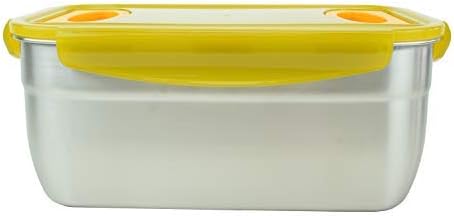 Airtight Stainless Steel Container (4.7L, 159 oz, 20 cups) | For Kimchi, Salad, Fruit, Steak, Outdoor Meal | Leak Proof, BPA Free, Eco-Friendly | Made in Korea (ORANGE)