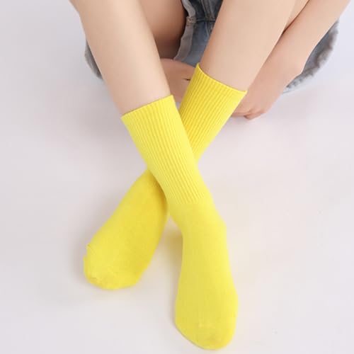 Image of Womens Colorful Basic Sock -Unique Knit Cotton Crew Socks 3 Pack