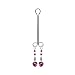Clit Clamp - Dbl Loop W/Heart Charm & Fuchsia Pink Beads