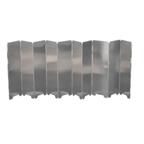DEARMAMY Parabrisas Ligero para Estufa de Camping Plegable de Aluminio 10 Piezas Caja de Almacenamiento Portátil para Actividades al Aire Libre como Picnic, Senderismo y Camping