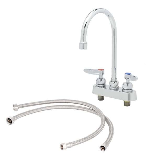 T&S Brass, B-1141-CR-KIT, Workboard Faucet, 4" Deck Mount, Ceramas