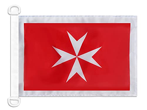 Stockflagge Malta – 30 X 45 Cm, Aus Reißfestem Polyester, Mit Holzstab (59 Cm), UV-beständig