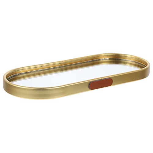 Cabilock bandeja de almacenamiento de espejo bandeja de vidrio aparador de cristal bandeja de joyería decoración espejos bandeja de estilo europeo bandeja de espejo vintage Metal Decorar