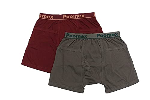 Poomex The Ultimate Cotton Men's Comfort Trunk (Pack of 2) with Pocket (Colors May Vary)