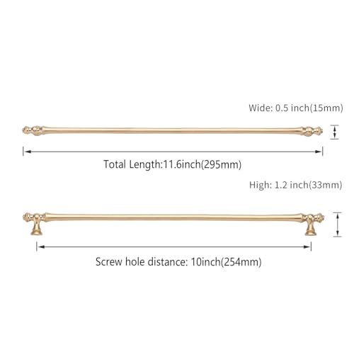Asidrama 6 Pack 10 Inch(254mm) Brushed Brass Kitchen Cabinet Handles, Cabinet Pulls Kitchen Cabinet Hardware for Cupboard Drawer Pulls by Asidrama - Used condition - Image 3