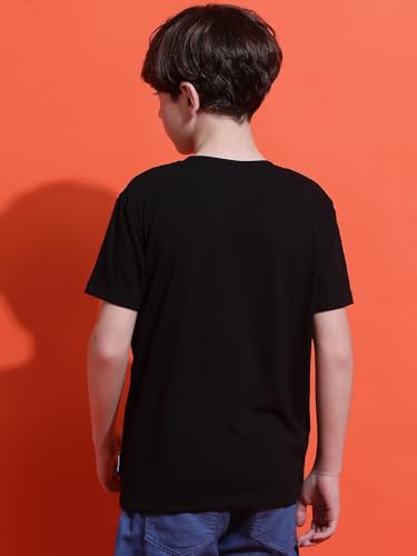 Image of Li'l Tomatoes Boys Cotton T-Shirt | Graphic Printed Half Sleeve Casual Summer Wear | Soft & Breathable | 9-16 Years