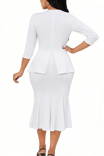 Elegant Church Dress for Women Midi Dresses Work Wear Vintage Pencil Dress for Business Casual Outfits 6