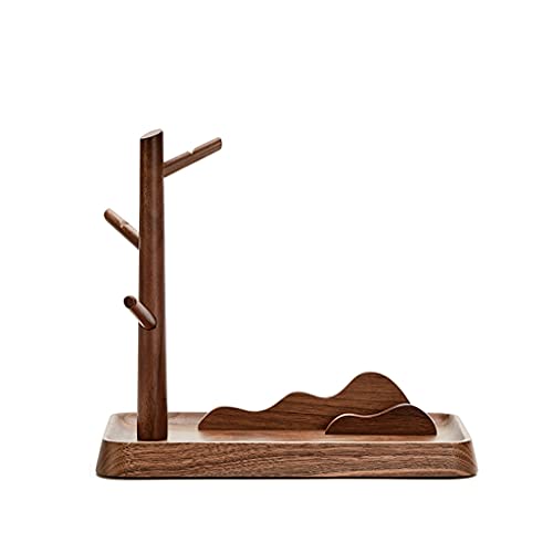 DUNAKE Porte-clés Décoratif en Bois Fait À La Main,Vide Poche Entree Organisateur,Plateau À Bijoux Bol À Clé,Fait À La Main, Plateau De Service pour Thé, Aliments, Décoration De La Maison(Noyer)