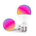 KHSUIN WiFi Smart Light Bulbs,16W 150W Equivalent 1600Lumen Ultra Bright E26 A19 Smart Bulb Work with Alexa,Google No Hub Required,Dimmable Led Full Color Changing Alexa Light Bulb,2 Pack